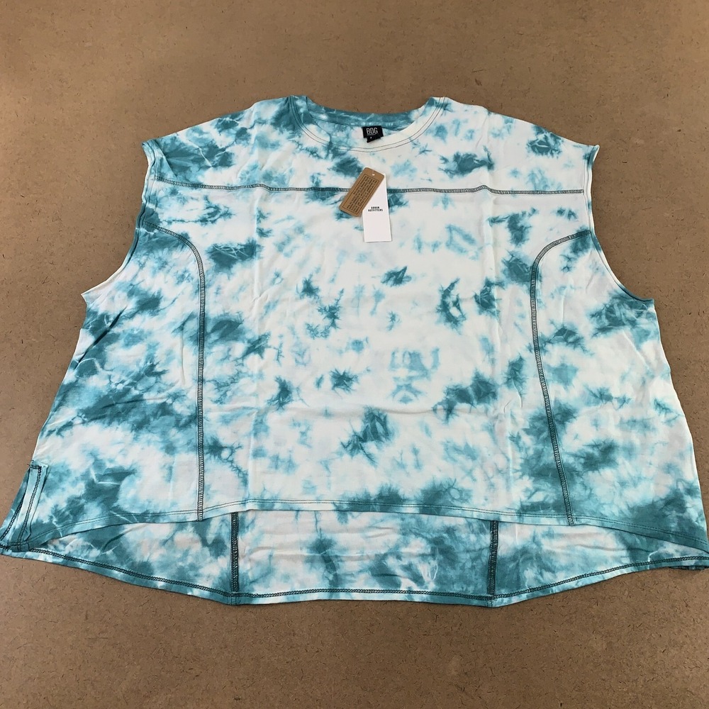 BDG Women's Size Medium Oversized Blue Tie Dye Short Sleeve Here Muscle Tee NWT